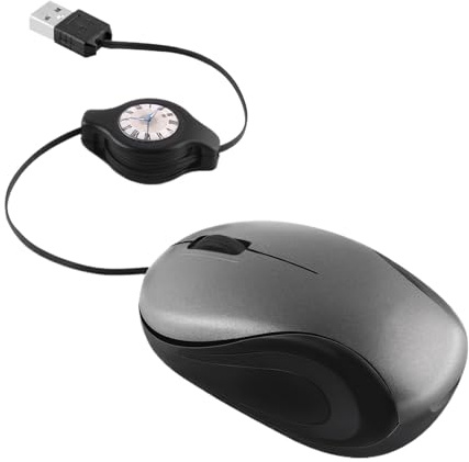 Mice, Travel with Retractable USB Cable, Ergonomic Computer Accessories for Unisex Players, PC, Office Accessories, Desk, Plane, Home, Work, Coffee House