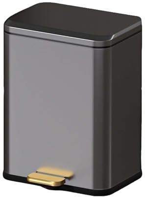 DSFHVBDD Stainless Steel Foot Pedal Trash Can, Fingerprint-Resistant Garbage Bin, Hands-Free Operation Wastebasket, Modern Design Trash Bin, for Kitchen, Bathroom, and Office Use