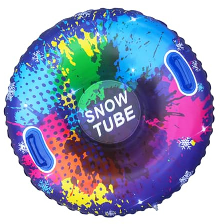 Aufblasbarer Schneeschlauch – 85 x 85 cm, kippsicher aus PVC, verstärkter Schlitten, kältebeständig, Outdoor, Ski, mit Griffen, für den Winter, Spaß, Kinder, Erwachsene, Rutsche, Schnee