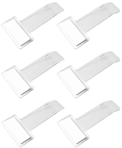 YIPFEN Clips Porte Document Voiture Pare-Brise 6 Pièces Plastique pour Carte Handicapé, Macaron VTC, Ticket Parking | Fixation Sans Colle, Stable & Ultra Visible