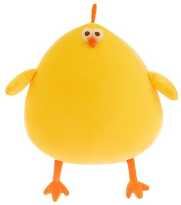 JORCEDI Lustige Fett Hühnchen Plüsch Kissen, Super weich gelb gefülltes Tier, süße Mutter Hühnchenpuppe für Kinder, Hals Kissen Geschenk für Jungen & Mädchen (25 cm)