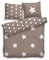 F2F Bettwäsche Flanell Stars Sterne I Größe 135x200 80x80 cm I Farbe Natur/Beige-Weiss I Baumwolle I Reißverschluss