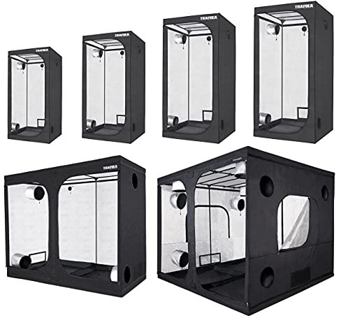 TRAFIKA Armadio Coltura Interna 120x120x200cm / GROW TENT / GROW BOX / Armadio Indoor Coltura/ Armadio Grow Idroponico / Mylar premium 97% Riflettività