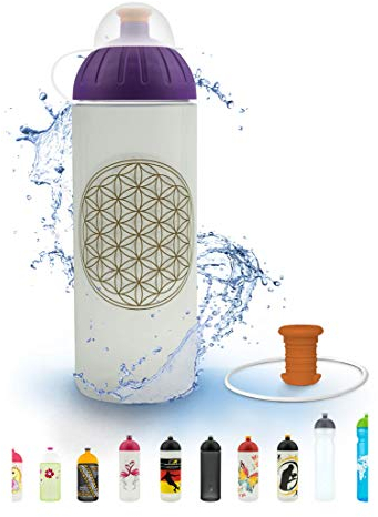 FreeWater Trinkflasche, 700ml, Blume des Lebens: schadstofffrei, spülmaschinengeeignet, auslaufsicher, langlebig