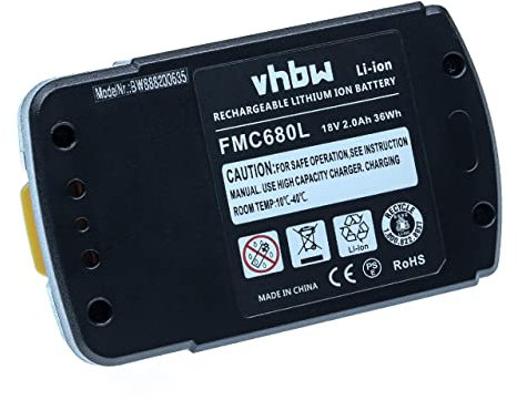 vhbw Batterie Remplacement pour Stanley FMC687L pour Outil électrique (2000 mAh, Li-ION, 18 V)