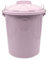 CABLEPELADO Cubo de Basura con tapa, Cubo basura Industrial, Cubo basura Plástico con asas metálicas, Contenedor residuos, 40 cm alto x 33 cm Diámetro superior, Capacidad 21 Litros, Rosa claro