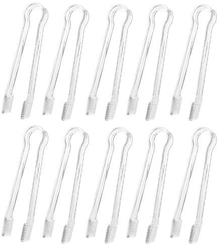 Prasacco Lot de 10 mini pinces de service en plastique transparent de 16 cm pour buffet, thé, café, petite pince de cuisine pour nourriture, salade, bonbons, fête, apéritifs, desserts