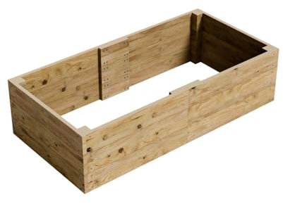 Conka Garden - Wooden Raised Bed Kit - Large Garden Planters for Vegetables, Herbs, Flowers – Start Growing Plants Earlier & Better - Durable & Resistant FSC Treated Timber 90cm L x 180cm W x 46cm H