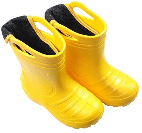 HOBEA-Germany Regenstiefel für Jungs und Mädchen EVA Gummistiefel in verschiedenen Farben (24 EU, gelb)