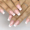 Faux Ongles MoyenLong Mouyou,Ballerine Naturel Nude Rose Press on Nails avec Colle à Ongles,Blanc French White Acryl Fake Nails