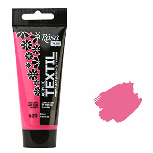 Krevo Art Pinturas para tela, resistentes al lavado, pintura acrílica rosa a base de agua, tubo de 60 ml, pintura textil lavable a máquina para fijar, cobertura intensa para telas claras y oscuras