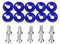 JNNJ 10 PCS M6 Kotflügelscheibe Motorraum Dress up Kit, Universal Eloxierte Aluminium Unterlegscheiben, Aluminium Kotflügel Stoßstange Scheibe Schraube(Blau)