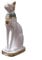 HEIBTENY Ägyptische Katzenfigur Bastet Sammlerfigur Bronzepulver gemischt mit Harz Katze Göttin Statue Kerzenhalter Schwarz, Weiß, Gold