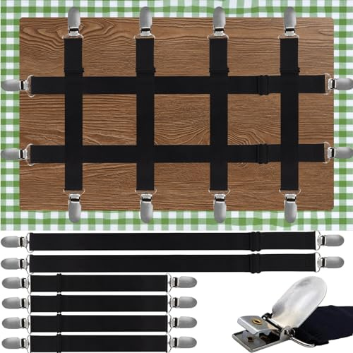 Bertork Tablecloth Clips, Multi-Use Sheet Holders for Tables & Beds, 6 Pack