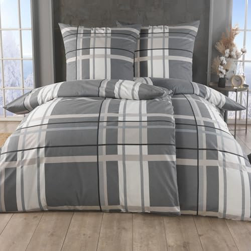 MALIKA 4 teilige kuschelige Baumwolle Soft Fein Biber Bettwäsche 135x200 + 80x80 Kissenbezug, flauschig warme Winter Bettbezug, Größe:2X 135x200 + 2X 80x80, Design - Motiv:Design 5