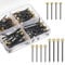 90 Pcs Nails for Hanging Pictures, 3 Different Size Small Nail for Picture Hangings Sturdy Pictures Frame Nail Picture Hanging Nails with Plastic Box (Black Gold)