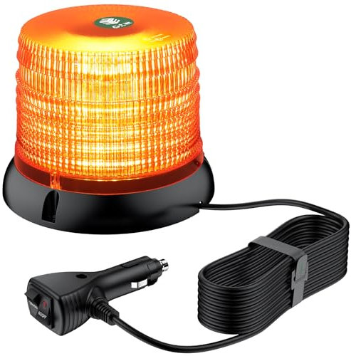 EYPINS Rundumleuchte 12V 24V 72 LED-Warnleuchte Auto, Gelb Rundumleuchte Magnet 6 Blitzmuster Blinklicht Auto, 5M Kabel Warnlicht Blinkleuchte Strobe Beacon Light für Truck KFZ LKW Traktor SUV
