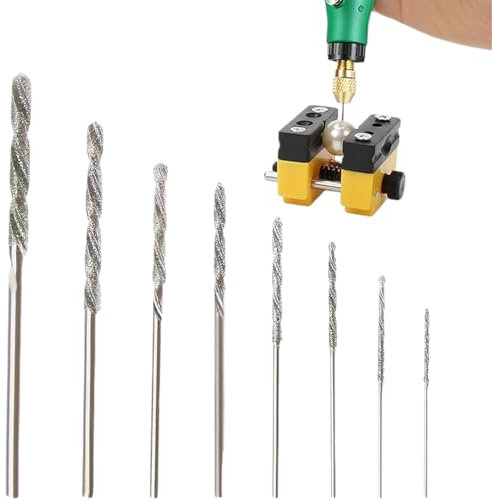 YAYNO 8pcs Hélicoïdaux Diamant Foret Hélicoïdal 0.8/1.0/1.2/1.5/1.8/2.0/2.5/3.0mm pour Jade Verre Perle Coquillages Adaptés pour Banc Perceuse Moulin Suspendu