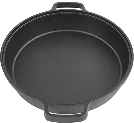 OEBUAFI Marmite en Fonte avec Poignée Double Boucle de 25 Cm, Four Hollandais Non Revêtu pour les Amateurs de Ragoût, Vaisselle