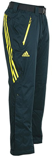 adidas Damen Coach Pant Skihose Snowboardhose Wintersporthose (dunkelgrau-gelb, 36)