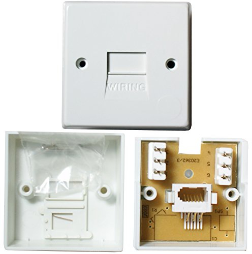 Mini BT Telephone/Phone Line Master Socket -IDC Terminals- Surface Mounted Wall Outlet Face Plate 1/1A - Loops