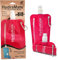 HydraMate Collapsible Water Bottle - Foldable Water Bottle BPA Free - Roll Up, Squeezable Water Pouch 750ml - Lightweight, Flexible, Refillable, Carabiner Clip. Magenta