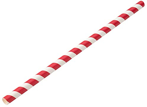 Jumbo Red Stripe Paper Straws 9inch - Case of 6000-8mm Bore Jumbo Paper Straws