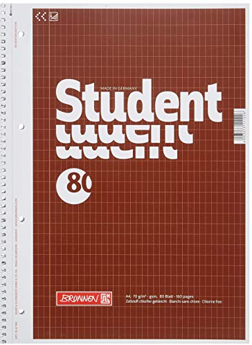 Brunnen 1067943 Notizblock / Collegeblock Student (A4, rautiert 70 g/m² 80 Blatt) 5 Stück