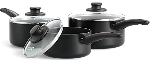 Kitchen Stories CC002623-001 Searsmart Non-Stick 3-Piece Saucepan Set 16 cm, 18 cm and 20 cm, Aluminium