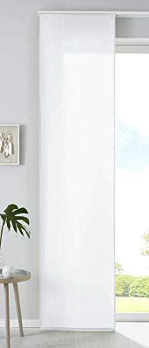 Gardinenbox 85600N Lot de 1 Rideau Coulissant en Microfibre Blanc Mat 245 x 60 cm