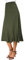 Donne Elegante Elastico Alta Vita Camoscio Midi Gonna Casual A-Linea Svasato Swing Gonna(L, Esercito Verde)