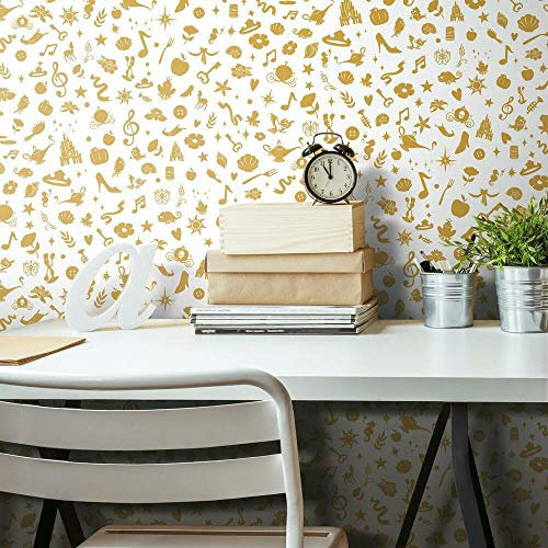 Disney Papier Peint auto-adhésif Princesses icons avec glitters/paillettes