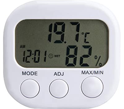 1 X Digital LCD Thermomètre Extérieur Intérieur Hygromètre Humidité Horloge 0℃-50℃,LCD à lecture