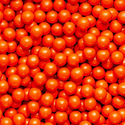 10mm Edible Chocolate Balls Cake or Cupcake Decoration Sprinkles (Orange, 30g)