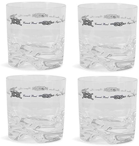 wellenshop Whiskygläser Set Exclusive bruchsicher 4 Stück Maritimes Design Kunststoff Boot Camping Caravan Wohnwagen Geschirr Becher bruchfest
