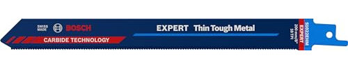 Bosch Professional 1x Expert ‘Thin Tough Metal’ S 1022 EHM Reciprocating Saw Blade (for Stainless steel sheets, Length 200 mm, Accessories Reciprocating Saw)