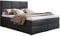 Boxspringbett 120x200 mit 2 Bettkasten - Doppelbett mit Federkernmatratze und Topper - Polsterbett mit Hebemechanismus für Schlafzimmer - Bett mit Kopfteil - Einfach zu Montieren (Dunkelgrau)