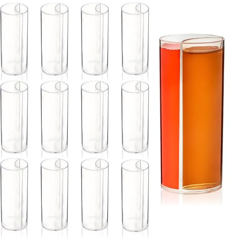 Split Shooters Vertikal geteilte Kunststoff Schnapsgläser Klar Kunststoff Jager Bomb Chaser Schnapsglas Gläser Becher Lustige Einzigartige Gläser für Veranstaltungen Geburtstag