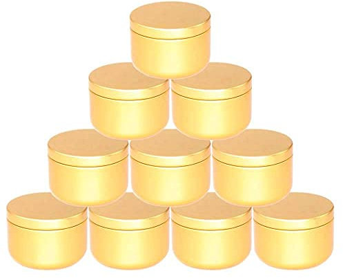 Paquete de 20 recipientes redondos amarillos para velas de 50ml, tapa deslizante, latas de Metal y aluminio para velas, latas para almacenar té cosmético, presente, condimento