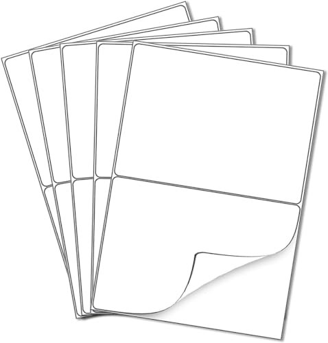 25 fogli A4 Etichette Adesive Carta Adesiva per Stampante 2 etichette/foglio 50 pezzi 210 x 148 mm Adatto per l'uso con Laser/Getto D'inchiostro/Fotocopiatrice