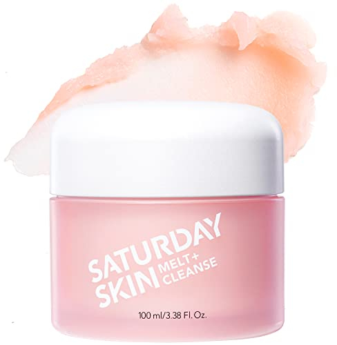 Saturday Skin Melt + Cleanse Makeup Remover Balm Daily Cleansing Facial Balm to Oil Double Face Wash Vegan Remove Waterproof Makeup and Mascara Korean Skincare - 3.38Fl.Oz.