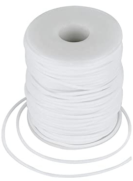 Craftdady Tubo cavo da 50 m, in gomma PVC, avvolto intorno a un filo di memoria, per collane e bracciali, colore: bianco
