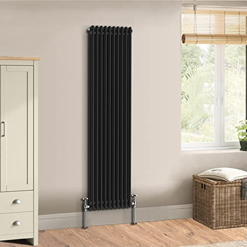 Warmehaus Cast Iron Style Black 2 Column Vertical Radiator 1800 x 470mm