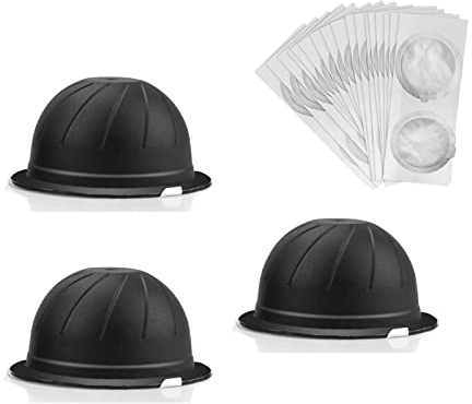 3 cápsulas de café, cápsulas de café reutilizables, filtros de café recargables de 230 ml/150 ml con calcomanías de papel de aluminio para cafetera Nespresso Vertuo (negro, 230 ml)