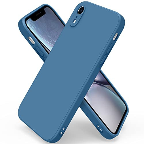 AK Custodia per iPhone XR 6,1 Cover in Silicone Liquido Ultra Sottile con Rivestimento in Morbido Tessuto in Microfibra, Custodia Protettiva Completa per iPhone XR