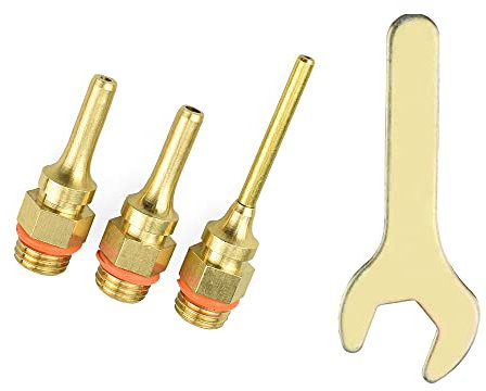 Glue Gun Nozzles Wrench Set, 38mm Brass 3 Size Interchangeable Nozzle Tip with Spanner Replacement Kit for DIY and Repairing