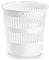 Acan Tradineur - Papelera de plástico con rejilla, cubo para basura, oficina, despacho, estudio, ligera y resistente, fabricada en España (Blanco, 28 x 27,5 cm)