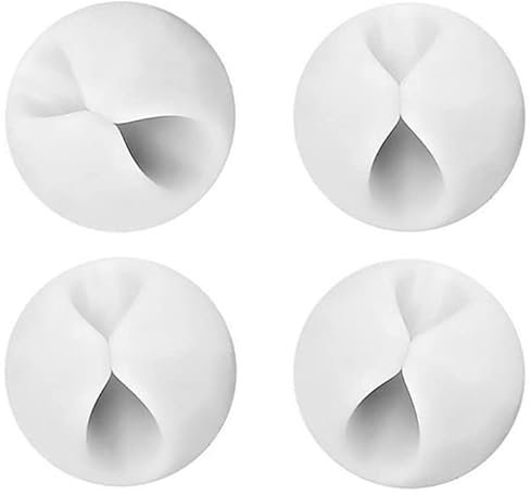 fiXte White Self Adhesive Cable Tidy Clips 28mm Pack of 4