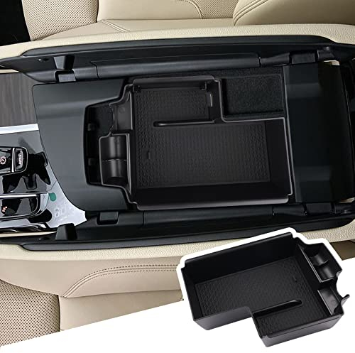 BIBIBO Mittelkonsole Aufbewahrungsbox für B*MW 5er G30 / G31 / G38 Facelift 2020-2023, Organizer mit Rutschfestermatte, Mittelarmlehne, Konsolenschalen Armlehnen, Auto Armlehnenablage Zubehör