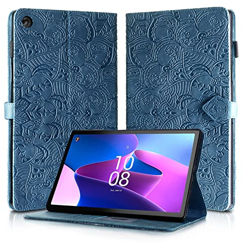 Rostsant Custodia Lenovo Tab M10 Plus 3a Generazione 10.6(TB-125F/TB-128F)Cover in Pelle PU Portafoglio Magnetico con Portapenne Cover Tablet per Lenovo Tab M10 Plus 3rd Gen 10.6 2022- Blu